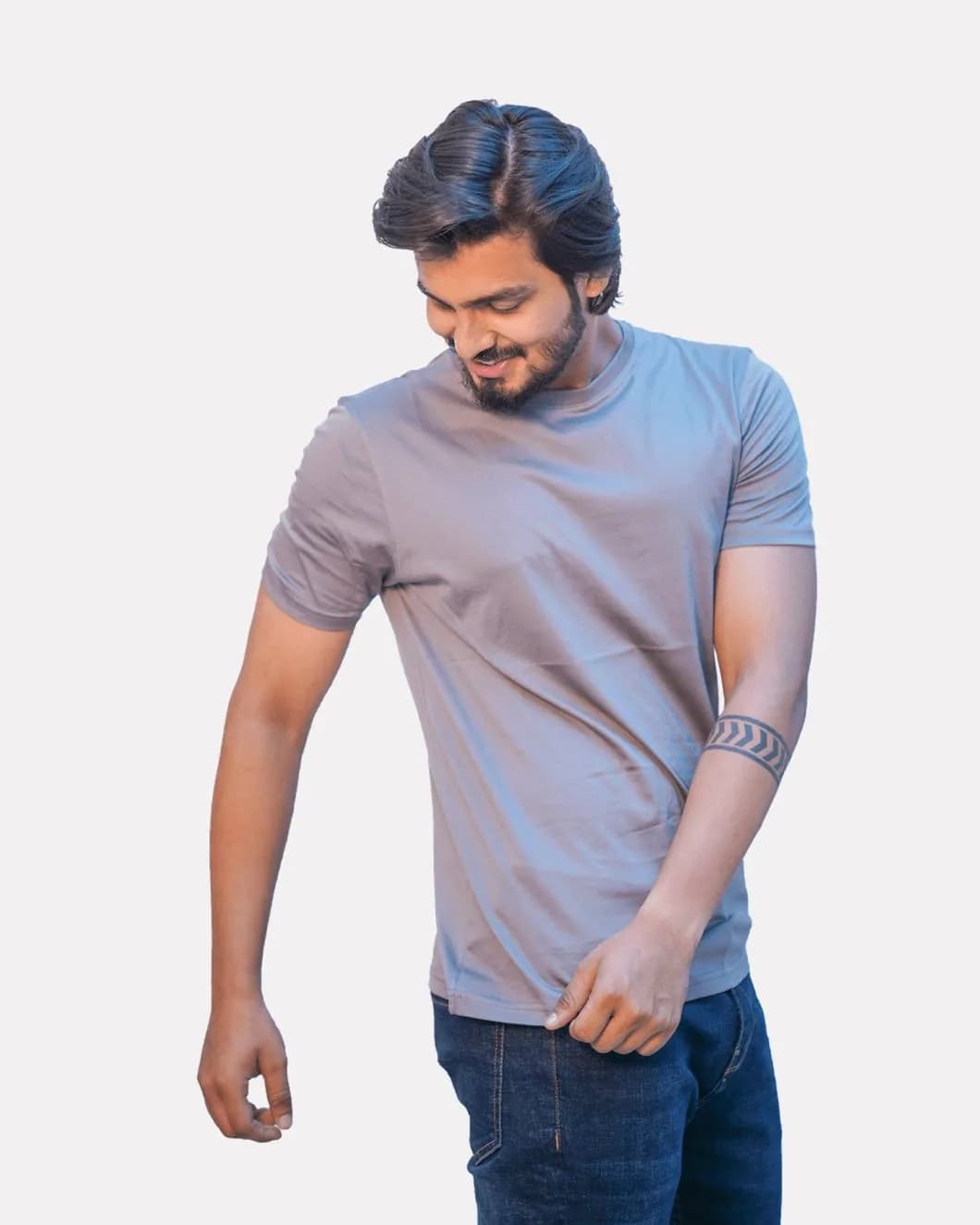 Supima Crew Tee — Cool Gray