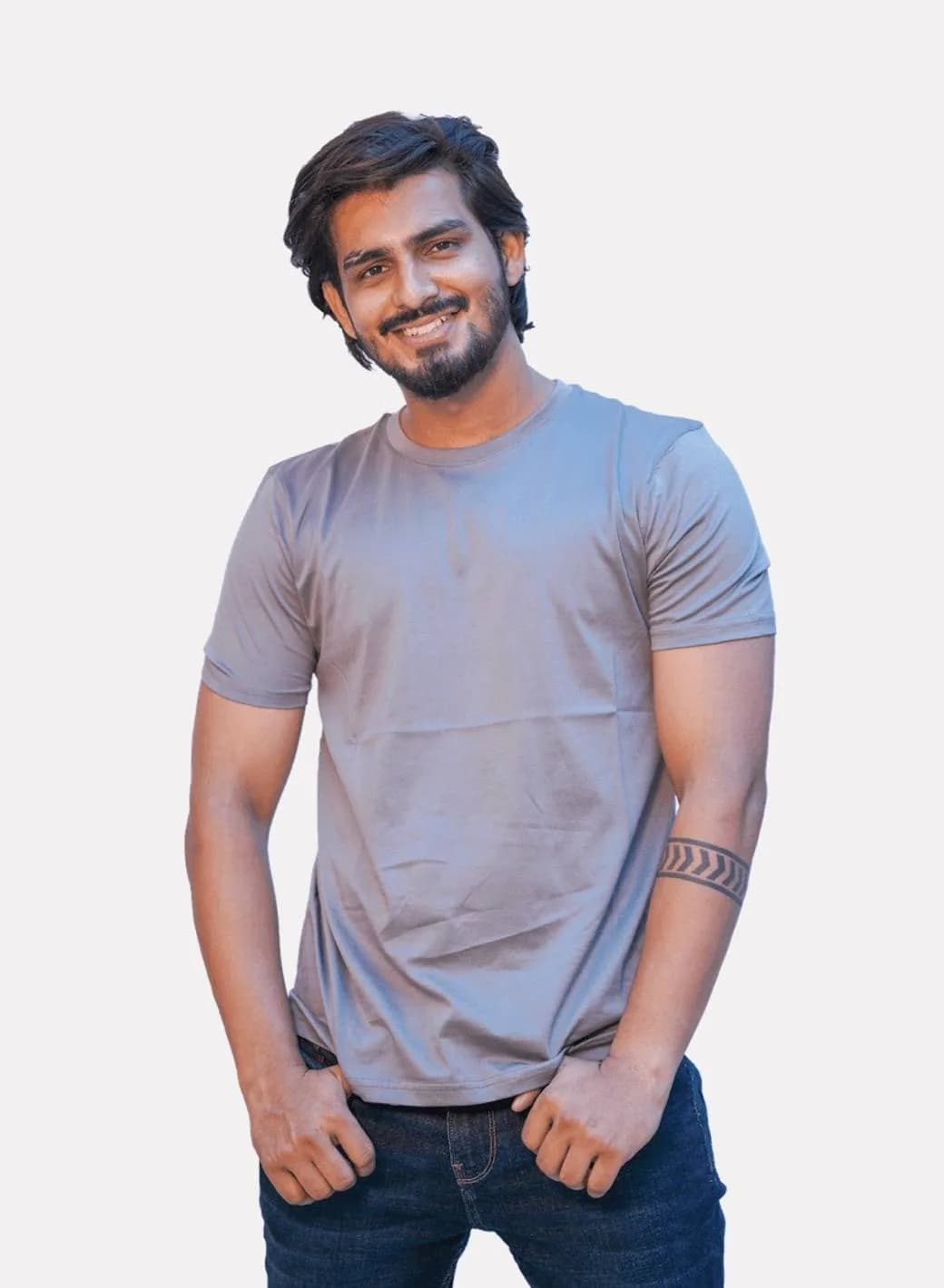 Supima Crew Tee — Cool Gray alternate view