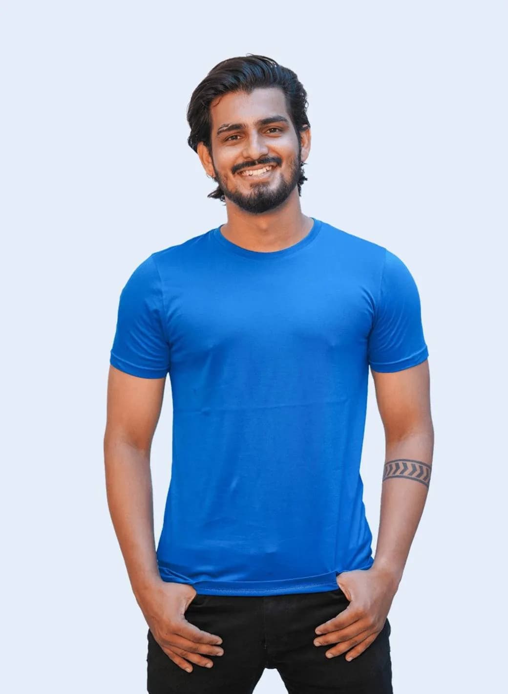Supima Crew Tee — Circuit Blue